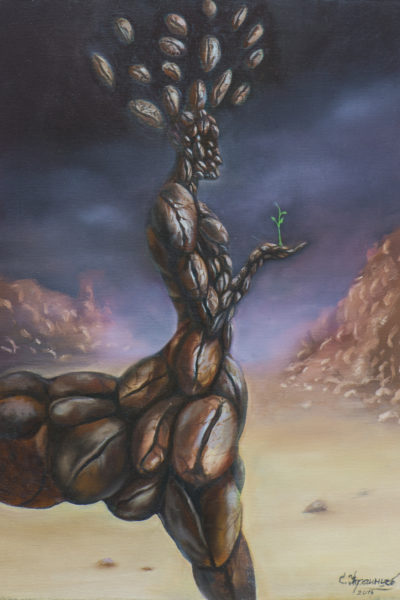 coffee-centaur-2015-canvas-oil-70×50-stanislav-ukraintse